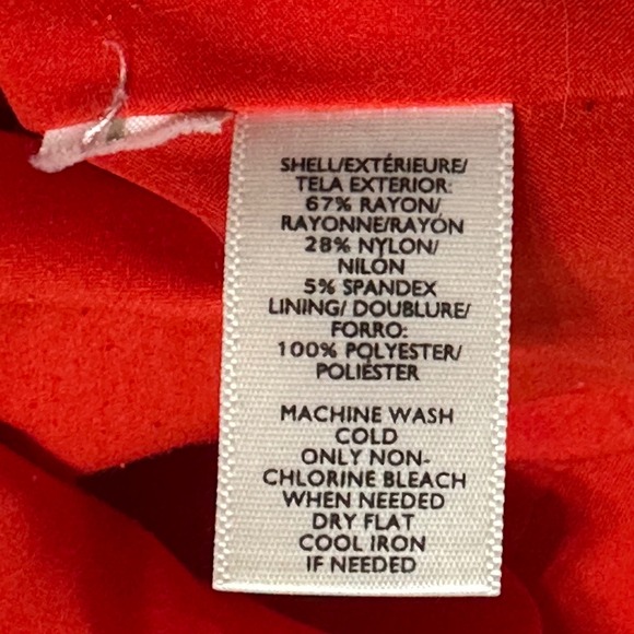 Ann Taylor LOFT Solid Red Mini Above Knee Skirt A-Line High Waist Back Zip Sz 0 - Picture 4 of 6